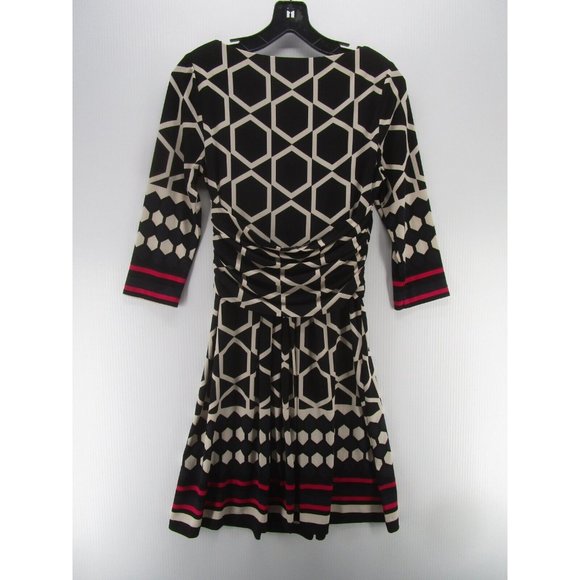 Eliza J Dress 8 Fit Flare Pullover Ruched Boat Neck Lined Career - Picture 8 of 12